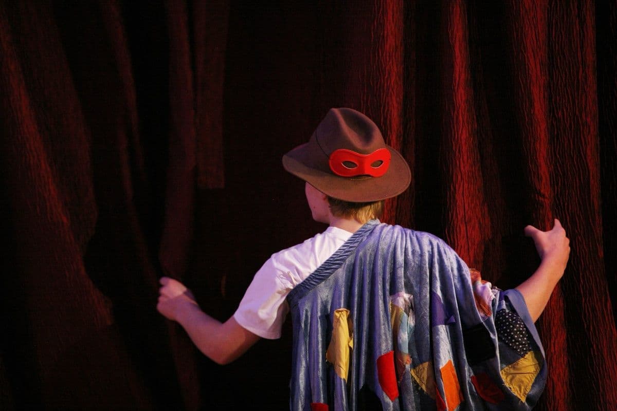 Kid in costume acting